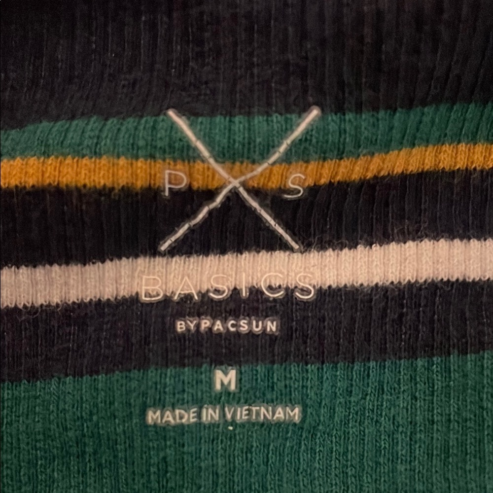 PacSun Navy and Green Striped Crop Top - Picture 8 of 8